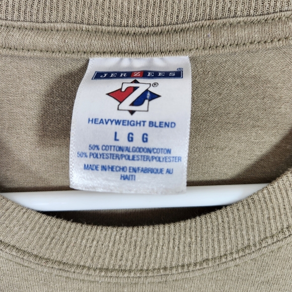 Any mud any time mens tan tshirt sz l short sleeve cotton - Picture 3 of 6